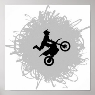 Motocross Scribble Stil Poster