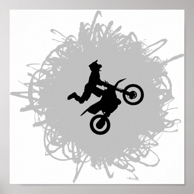Motocross Scribble Stil Poster (Framsidan)