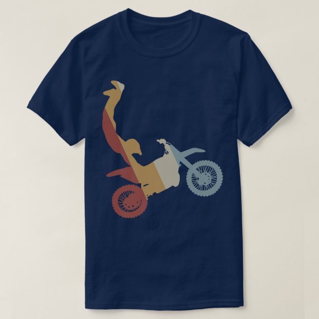 Motocross Seatgrab Retro Stil Vintage 797 T Shirt (Design framsida)