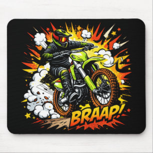 Motocross Serietidning Burst Dirt Bike Förare Musmatta