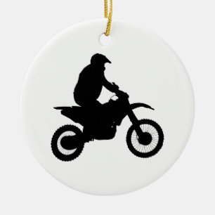 Motocross Silhouette Julgransprydnad Keramik