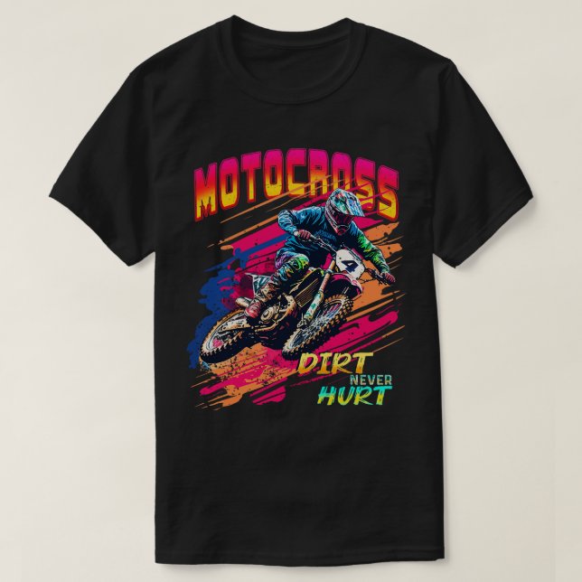 Motocross Supercross Tävling Dirt Bike Tävla Dirt  T Shirt (Design framsida)