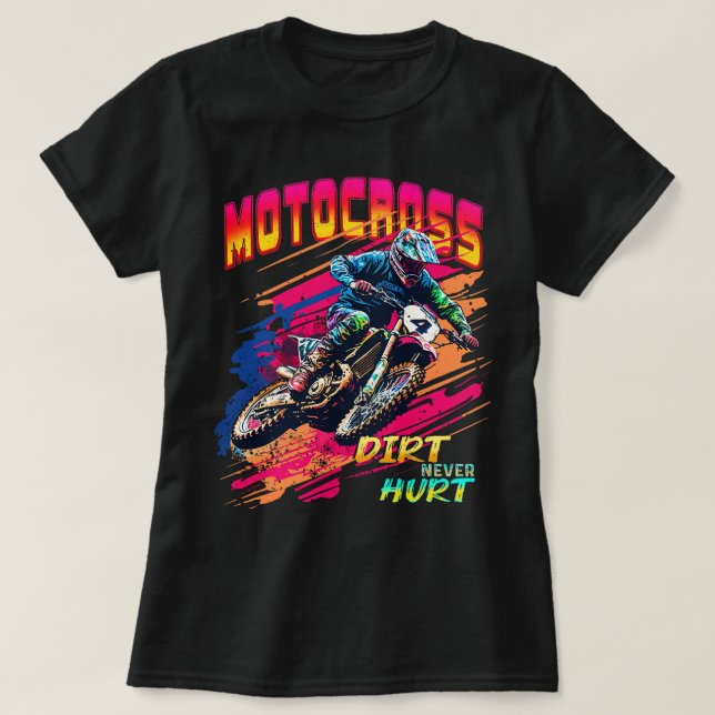 Motocross Supercross Tävling Dirt Bike Tävla Dirt  T Shirt (Design framsida)