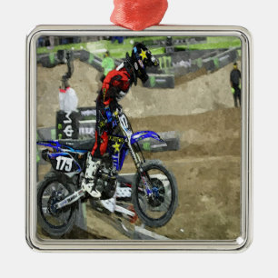 Motocross-Tävla Julgransprydnad Metall