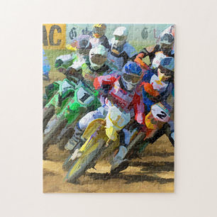 Motocross Tävling Graphic Art Pussel