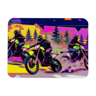 Motocross Trio Racers - Dirt Bike Riders Magnet