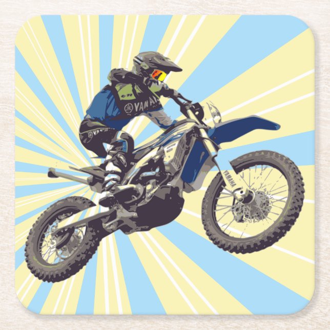 Motocross Underlägg Papper Kvadrat (Framsidan)