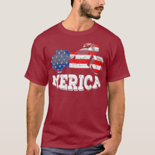 Motocross USA American Flagga 4:e juli Merica T Shirt