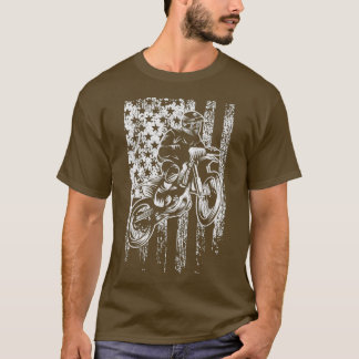 Motocross USA American Flagga Dirtcycle T Shirt