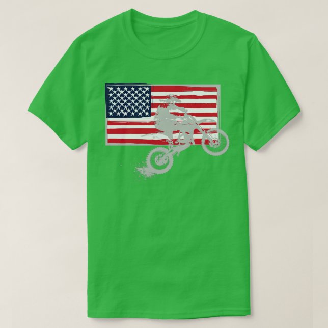 Motocross USA flagga T Shirt (Design framsida)