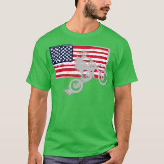 Motocross USA flagga T Shirt