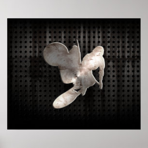 Motocross Whip; Coola Black Poster