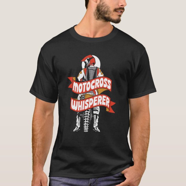 Motocross Whisperer Rider Riding Biking T Shirt (Framsida)