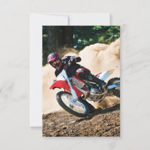 Motocrossåkare kastkudde spara datumet