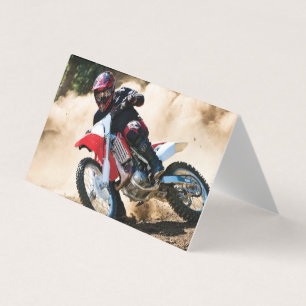 Motocrossåkare kastkudde visitkort