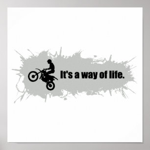 Motocrossen är en livsföring poster