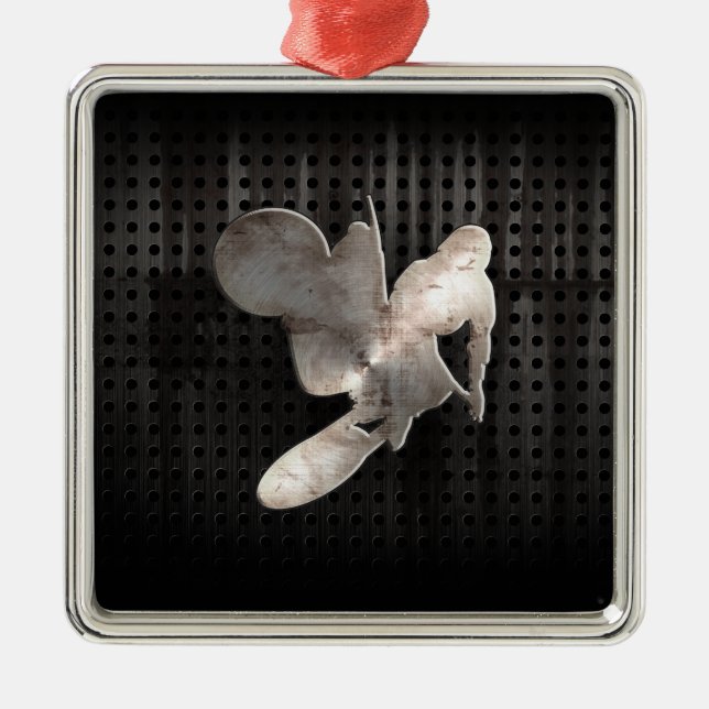 Motocrossen piskar; Kall svart Julgransprydnad Metall (Framsidan)