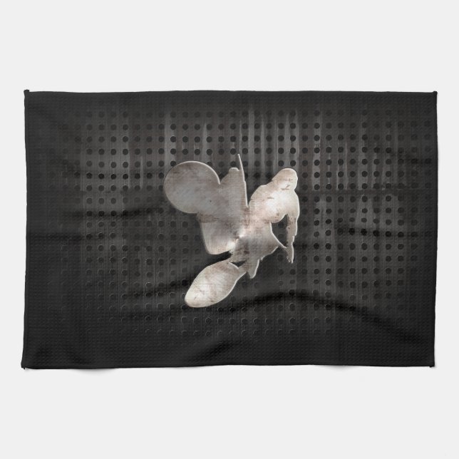 Motocrossen piskar; Kall svart Kökshandduk (Horisontell)