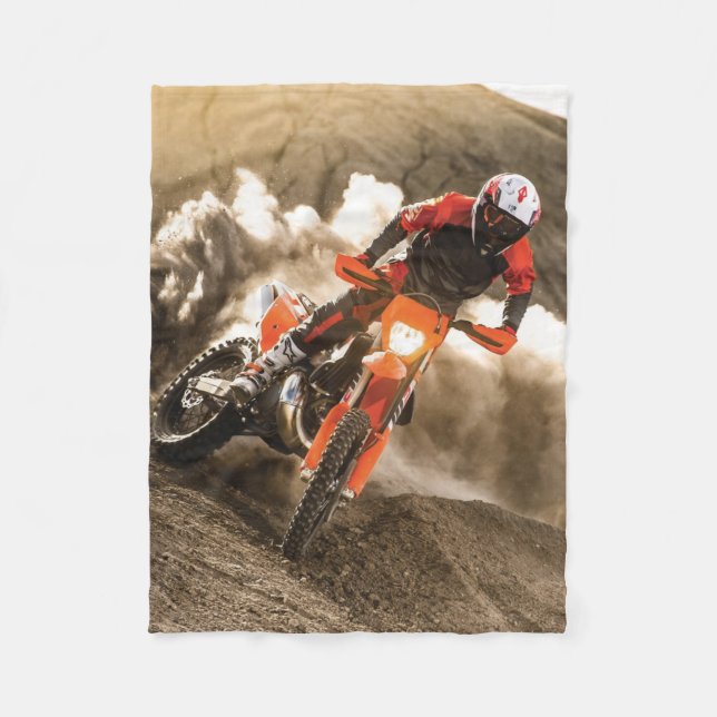 Motocrossförare Fleecefilt (Framsidan)