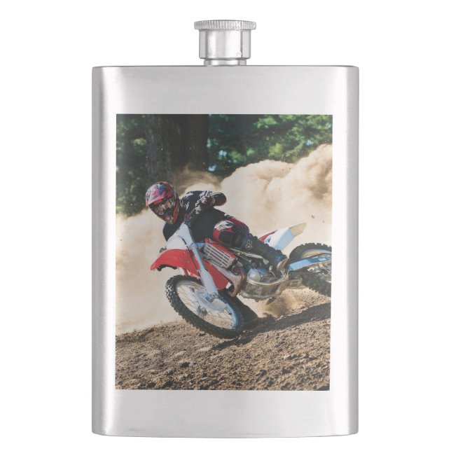 Motocrossförare kastkudde fickplunta (Framsidan)
