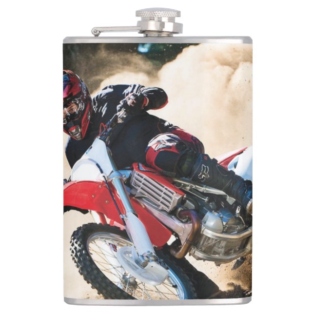 Motocrossförare kudde fickplunta (Framsidan)