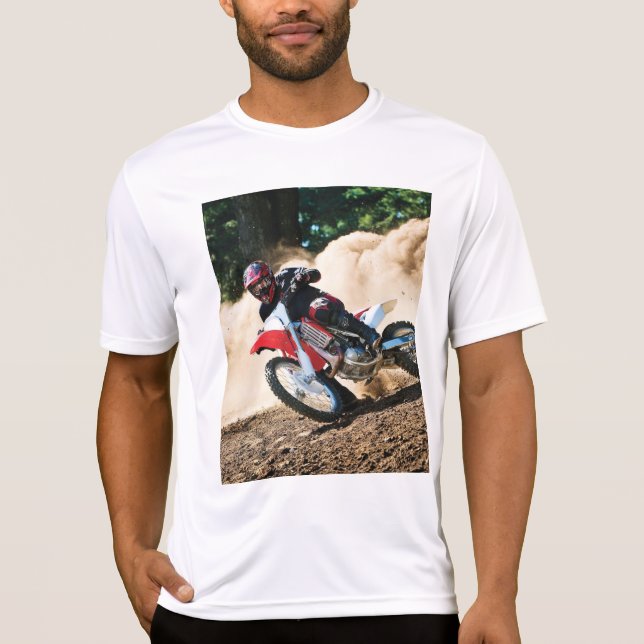 Motocrossförare kudde t shirt (Framsida)