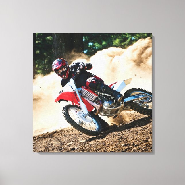 Motocrossförare kuddfodral canvastryck (Framsida)