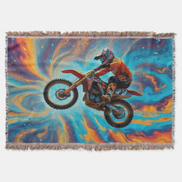 Motocrossförare och Drömlandskap Filt
