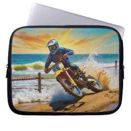 Motocrossförare på Beach Race Laptop Fodral