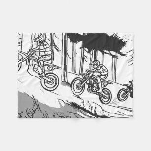 Motocrossförare som tävlar i uppförsbacke fleecefilt