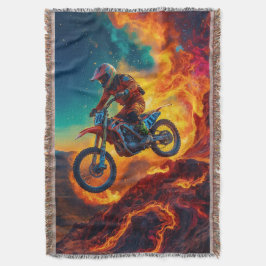 Motocrossförare undkommer brand filt