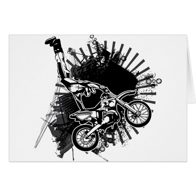 MotocrossGrungehopp Hälsningskort (Framsidan Horizontal)
