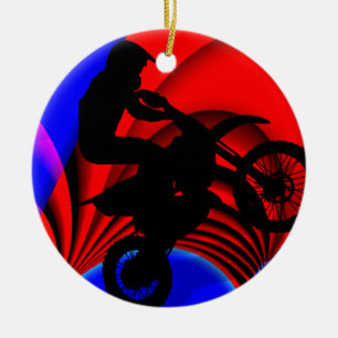 Motocrossing som går Loopy Julgransprydnad Keramik
