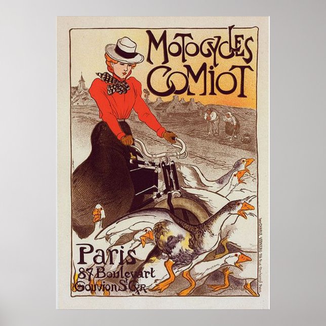 Motocycle Comiot - Paris Vintage affisch (Framsidan)