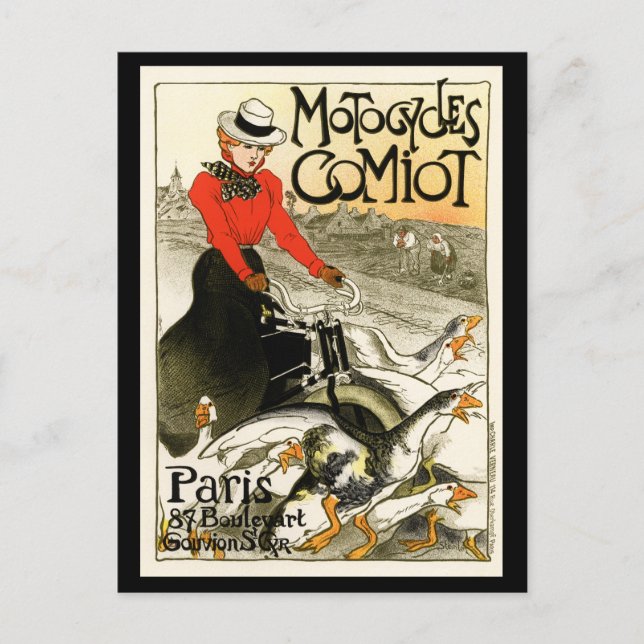 Motocycles Comiot, Steinlen Vykort (Framsida)