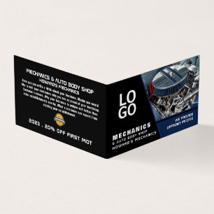 Motor, automatisk mekanik och reparation, detaljer visitkort