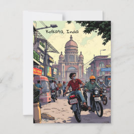 Motor Bikes i Kolkata, Indien Vykort