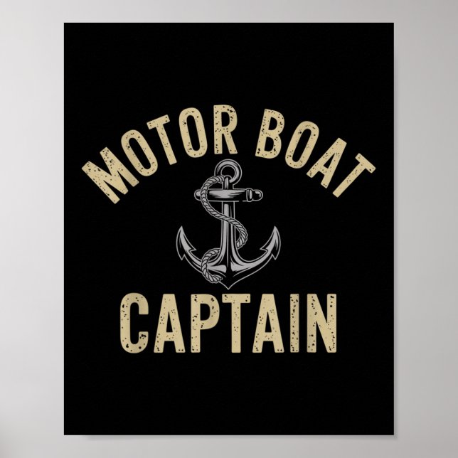Motor Boat Captain Nautical Life Marine Explorer  Poster (Framsidan)