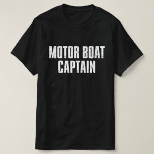 Motor Boat Kapten Funny Retro T Shirt