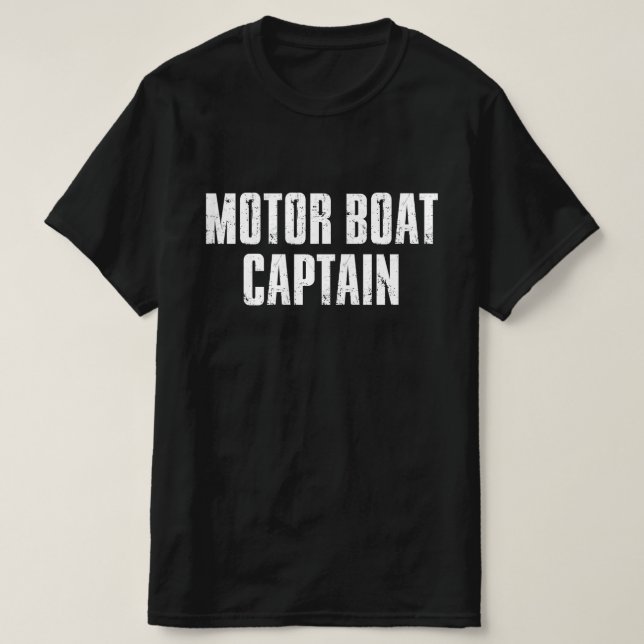 Motor Boat Kapten Funny Retro T Shirt (Design framsida)