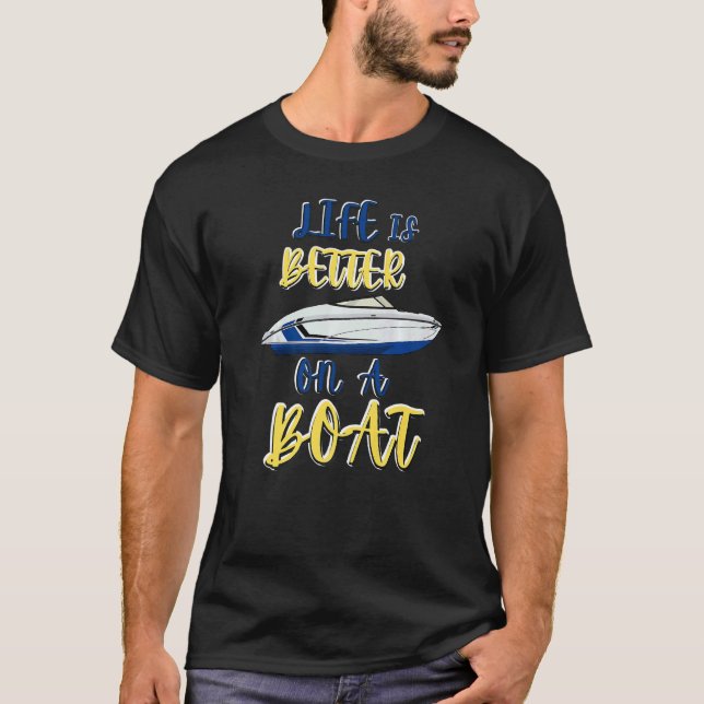 Motor Boat Regatta Skipper Boat Owner kapten Boat T Shirt (Framsida)