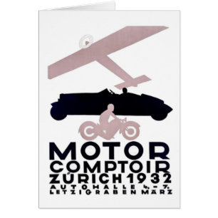 Motor Comptoir Zürich 1932 Hälsningskort