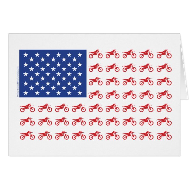 Motor-Cycle-Flagga-Moto-Kor Hälsningskort (Framsidan Horizontal)
