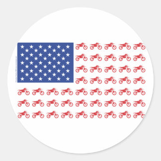 Motor-Cycle-Flagga-Moto-Kor Runt Klistermärke