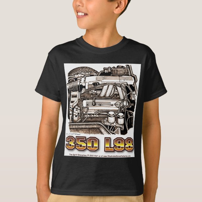 Motor för 350 L98 Corvette Tee Shirt (Framsida)