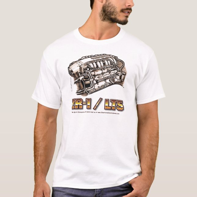 Motor för ZR1 LT5 Corvette Tee Shirt (Framsida)
