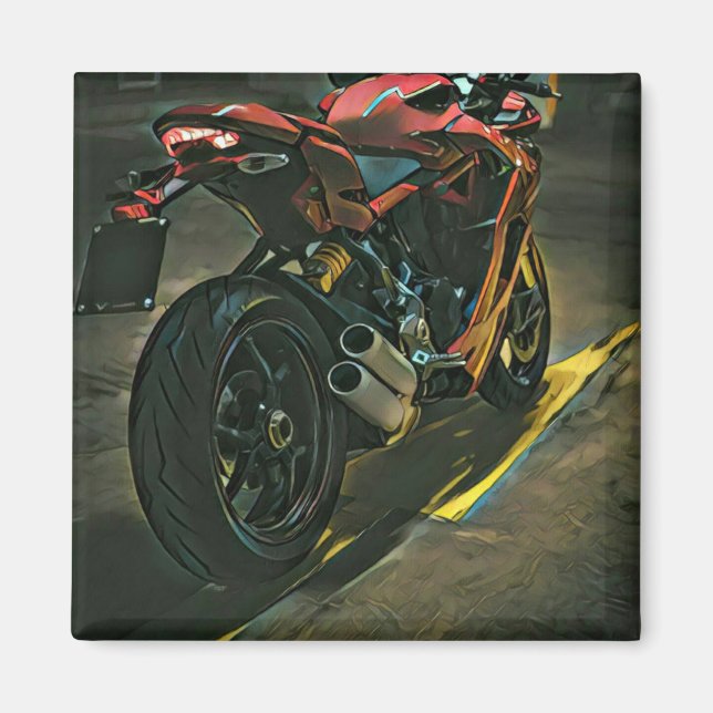 Motor med klassisk vintage magnet (Framsidan)