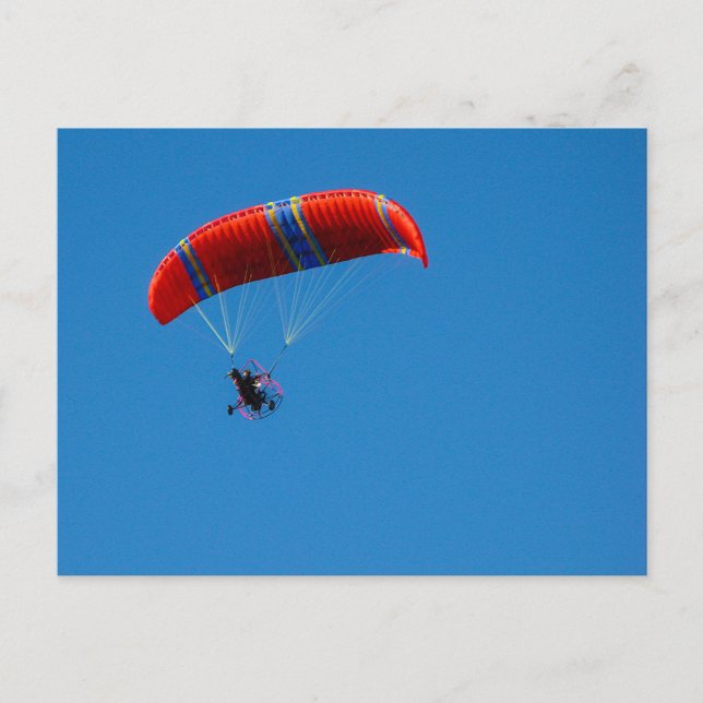 Motor Paraglider på vykort Blå himmel (Framsida)