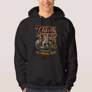 Motor Scooter Classic Moped Rider Birthday 1940 Hoodie