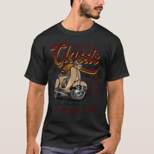 Motor Scooter Classic Moped Rider Birthday 1977 T Shirt